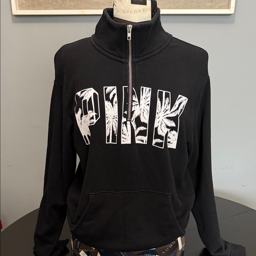 PINK Victoria's Secret Black Zip-Up Sweater for Men